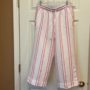 Tommy Bahama Capri S/P
White with coral and pink stripe linen capri